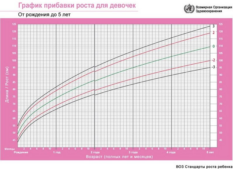 график прибавки веса для девочек от рождения до 5 лет фото